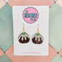 Christmas Pudding Glitter Resin Earrings, thumbnail 1 of 4