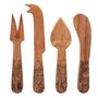 Set Of Four Carved Wooden Cheese Knives, thumbnail 2 of 8