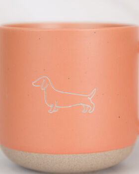 Dachshund Engraved Apricot Ceramic Tea/ Coffee Mug, 2 of 3