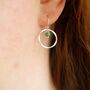 Emerald Hammered Circle Earrings, thumbnail 2 of 4