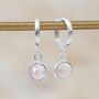 Silver Semi Precious Hoop Earrings, thumbnail 3 of 7