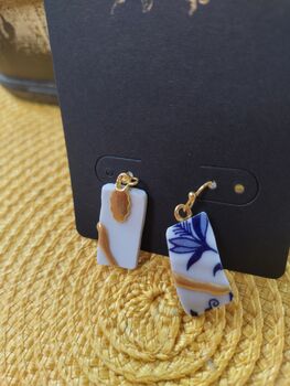 Blue Kintsugi Drop Earrings, 2 of 2