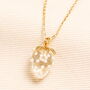 Glass Strawberry Pendant Necklace In Gold Plating, thumbnail 1 of 2