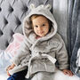 Personalised Elimonks Grey Baby Dressing Gown With Ears, thumbnail 1 of 10