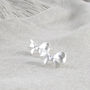 Sterling Silver Bow Ear Studs, thumbnail 1 of 2