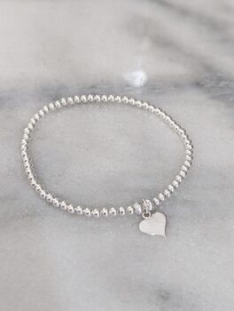 Sterling Silver Prom Night 2025 Heart Stretch Bracelet, 4 of 5