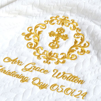 Cable Knit Personalised Christening Blanket, 3 of 10
