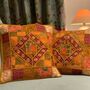 Handmade Indian Patchwork Cushion Cover Gold, thumbnail 5 of 6