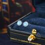 Sterling Silver 6mm Blue Opal Stud Earrings, thumbnail 5 of 12