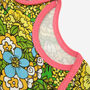 Retro Floral Orange Long Sleeve Baby Bodysuit, thumbnail 2 of 5