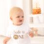 Lion Embroidered Personalised First Birthday One T Shirt, thumbnail 3 of 8