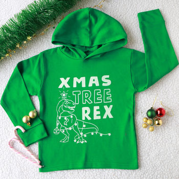 Tree Rex Dinosaur Kids Christmas T Shirt/ Hoodie, 2 of 5