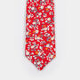 Mens Bold Red Ditsy Floral Slim Style Tie, thumbnail 8 of 9