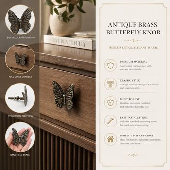 Vintage Butterfly Charm Knob, 4 of 9