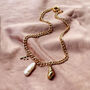 Molten Initial, Pearl And Shell Chunky Chain Necklace, thumbnail 2 of 9