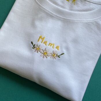 Embroidered Mama Daisy T Shirt, 5 of 6