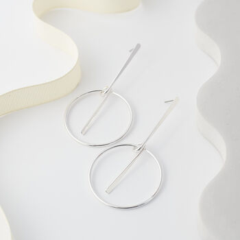 Long Drop Knotted Hoop And Bar Earrings, 6 of 6