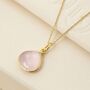 18ct Gold Plated Rose Quartz Pendant Necklace, thumbnail 1 of 4