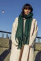 Dark Green Colour Block Warm Wrap Scarf, thumbnail 1 of 9