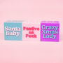 Santa Baby Teal And Pink Christmas Cube Candle, thumbnail 2 of 2