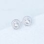 9ct White Gold Pave Cubic Zirconia Stud Earrings, thumbnail 1 of 5