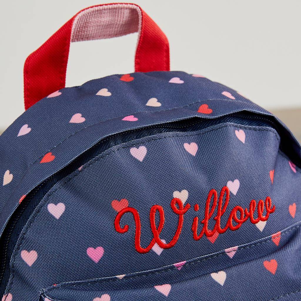 Personalised Heart Print Mini Backpack By My 1st Years