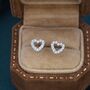 Open Heart Cz Stud Earrings In Sterling Silver, thumbnail 4 of 11