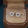 Open Heart Cz Stud Earrings In Sterling Silver, thumbnail 4 of 12