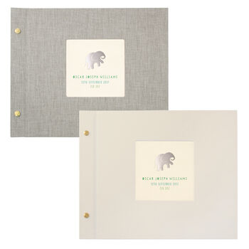 Personalised Silver Elephant Baby Photo Album, 5 of 12