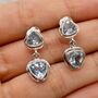Blue Topaz Silver Earrings, thumbnail 2 of 7