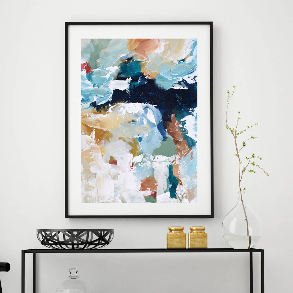 Blue Abstract Art Print, Modern Large Wall Art By Abstract House ...