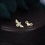 Mismatched Bee And Honeycomb Stud Earrings, thumbnail 2 of 12