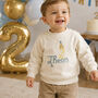 Personalised Birthday Sweatshirt With Embroidered Name And 3D Age Number, thumbnail 7 of 11