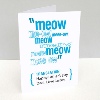 Personalised Cat Translation Father's Day Card, 2 of 2