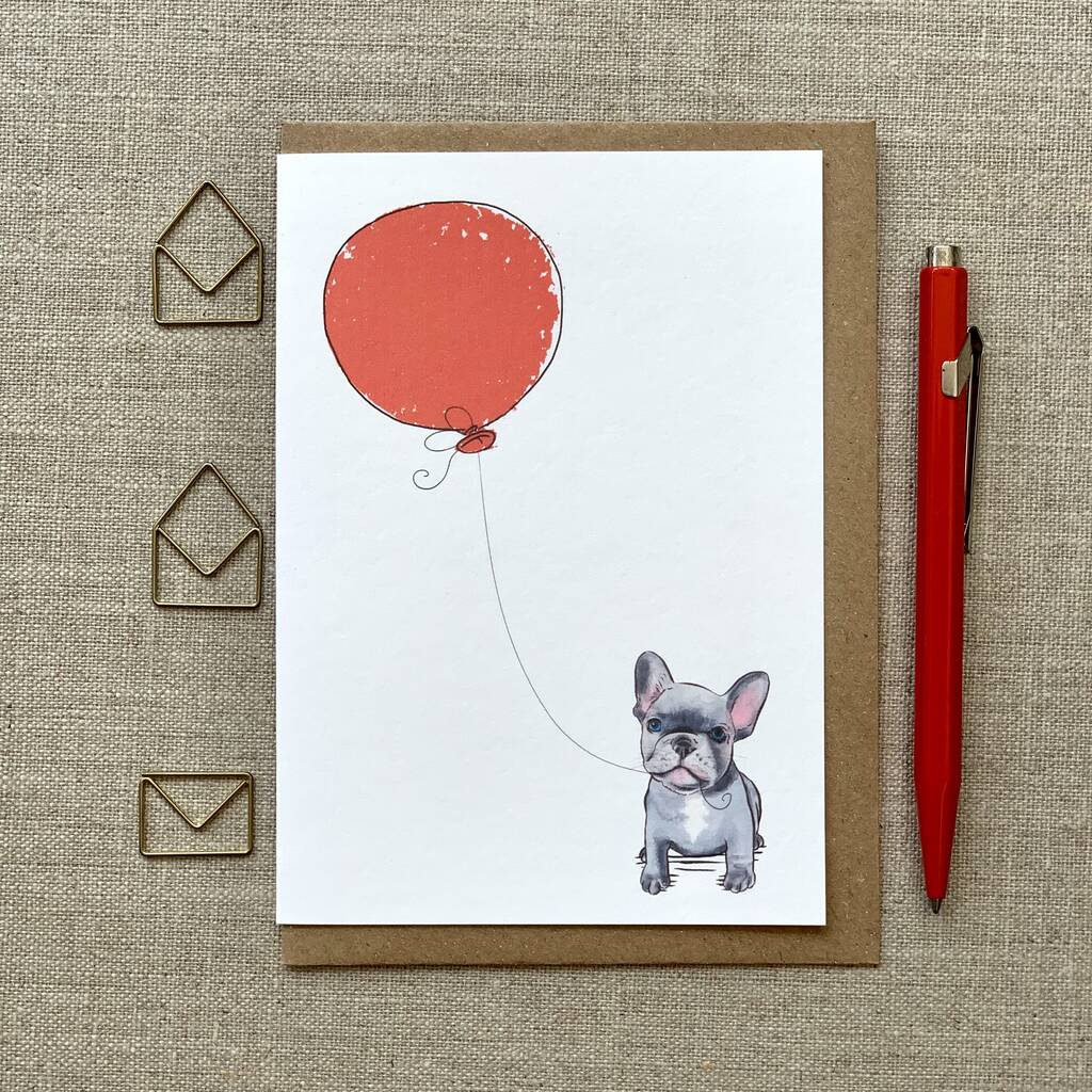 Personalised French Bulldog Puppy Birthday Card, 1 of 6