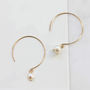 Gold Plated Or Sterling Silver Open Hoop Pearl Earrings, thumbnail 3 of 4