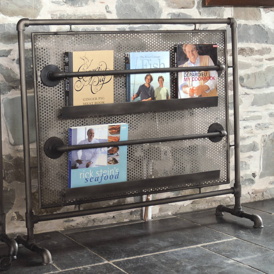 industrial vintage magazine rack by the orchard