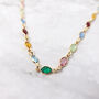 18ct Gold Plated Multi Colour Gemstone Crystal Necklace, thumbnail 1 of 5