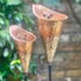Pair Copper Etched Lily Sculptures Ltzaf131, thumbnail 3 of 12