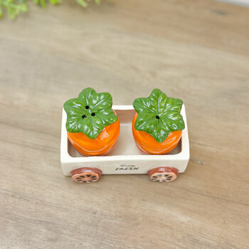 Carrot Salt And Pepper Shakers Food Decor Cruet Set, 7 of 9