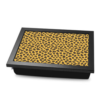 Cheetah Pattern Lap Tray With Beanbag Cushion, 7 of 7