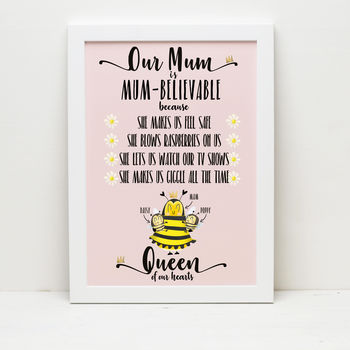 Personalised Mum Print For Mothers, 4 of 5