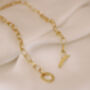 18ct Gold Plated Claw T Bar Necklace, thumbnail 8 of 10