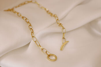 18ct Gold Plated Claw T Bar Necklace, 8 of 10
