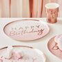 Rose Gold Ombre Paper Happy Birthday Plates, thumbnail 1 of 2