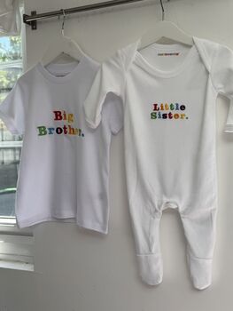 Embroidered Matching Big/ Little Brother/ Sister Sibling Set, 2 of 2