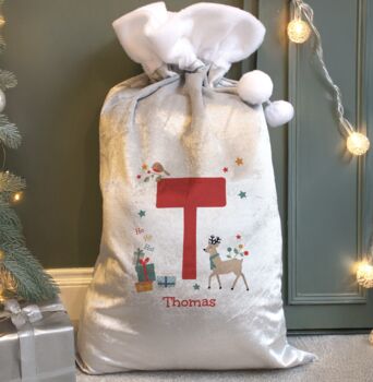 Personalised Initial Reindeer Christmas Sack, 3 of 4
