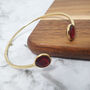18k Gold Vermeil Plated Garnet Jan Birthstone Bracelet, thumbnail 1 of 3