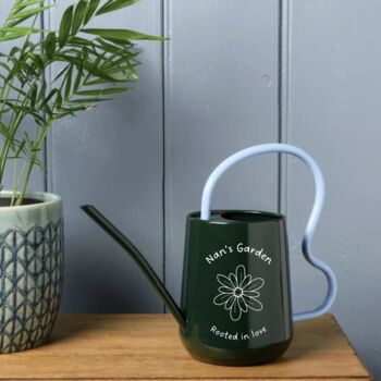 Personalised Wavey Green Watering Can, 2 of 4