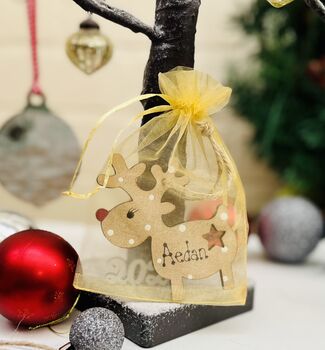 Personalised Reindeer With Star Christmas Decoration, 6 of 6